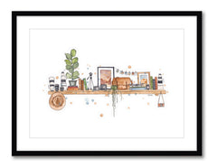 The Photographer's Shelf - Watercolour Print