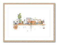 The Photographer's Shelf - Watercolour Print