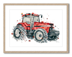 Red Case Tractor - Watercolour Print