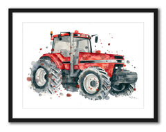 Red Case Tractor - Watercolour Print