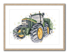 John Deere Tractor - Watercolour Print