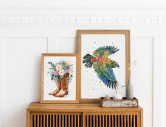 Kea - Aotearoa Florals Collection - Watercolour Print