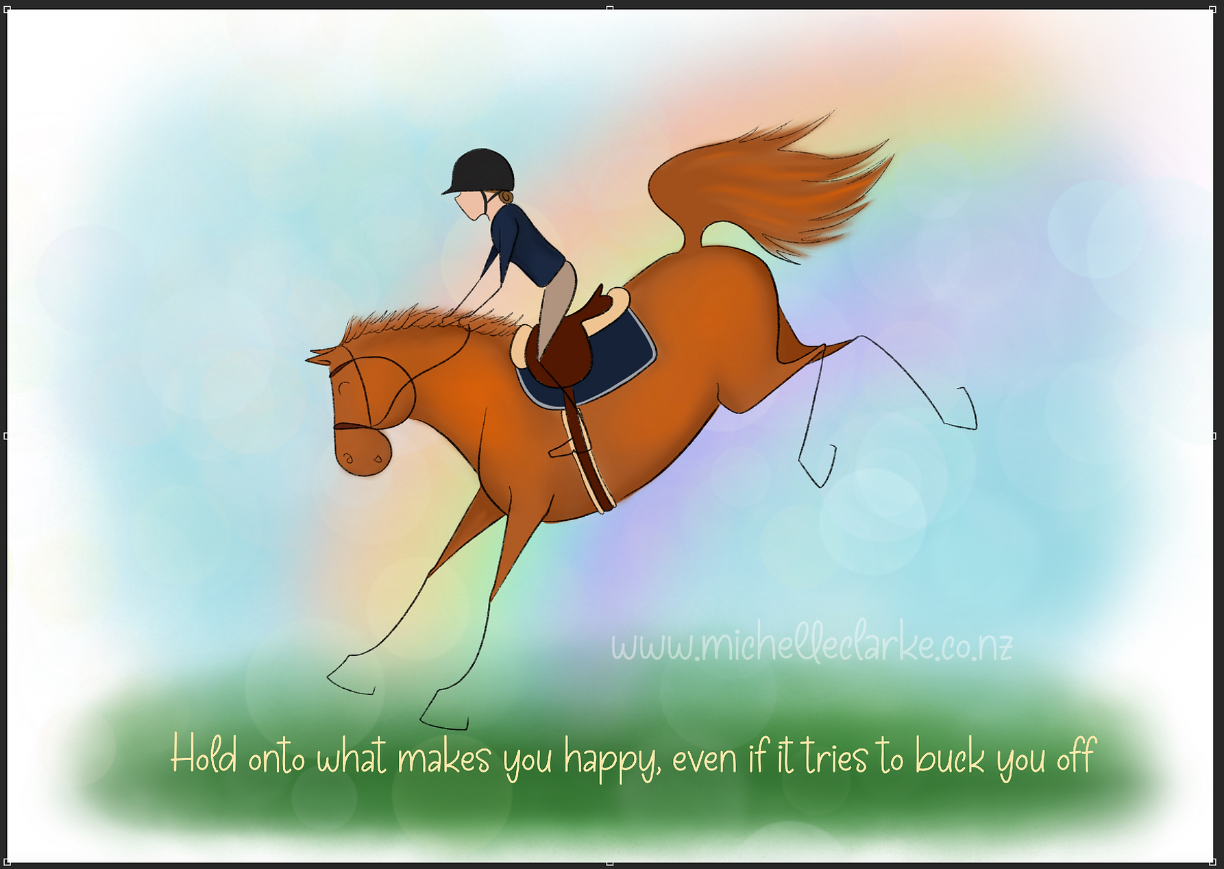 Hold Onto What Makes You Happy,  Cartoon Art Print