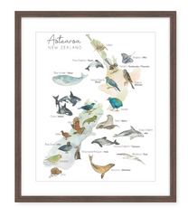 Aotearoa NZ Map - Watercolour Art Print