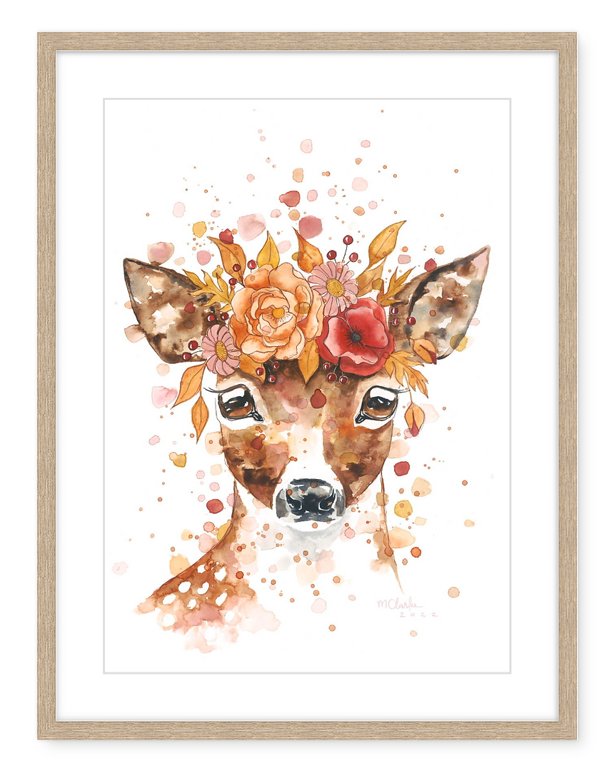 Doris the Deer - Watercolour Art Print