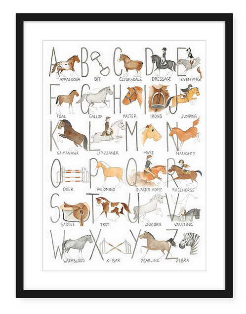 Equestrian ABC’s - Watercolour Art Print