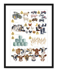 NEW Farming 123 - Watercolour Art Print