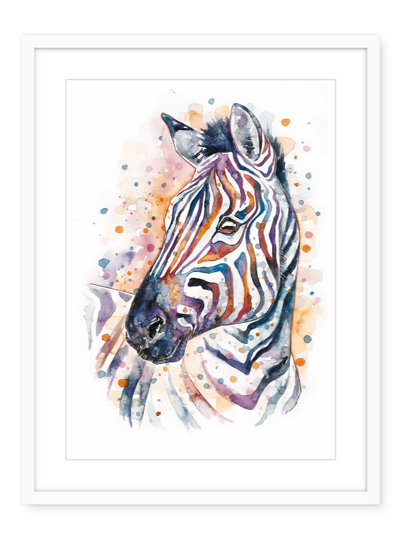 Zebra - Watercolour Print