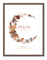 Personalised Equestrian Name Print - Watercolour Art Print