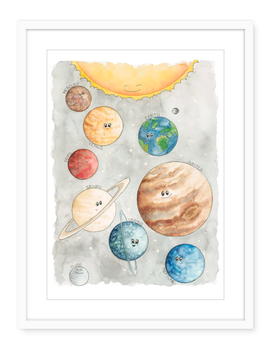 Planets - Watercolour Art Print - 1 available