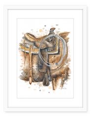 Western Saddle - Watercolour Art Print