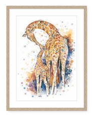 Giraffe Love - Watercolour Art Print