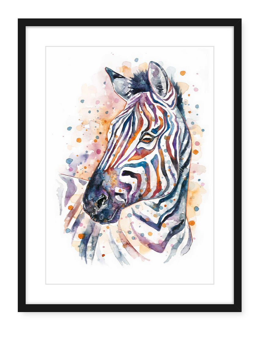 Zebra - Watercolour Print