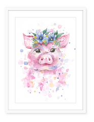Peggy The Pig - Watercolour Print
