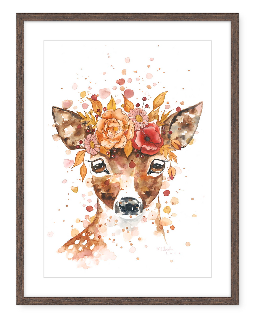 Doris the Deer - Watercolour Art Print