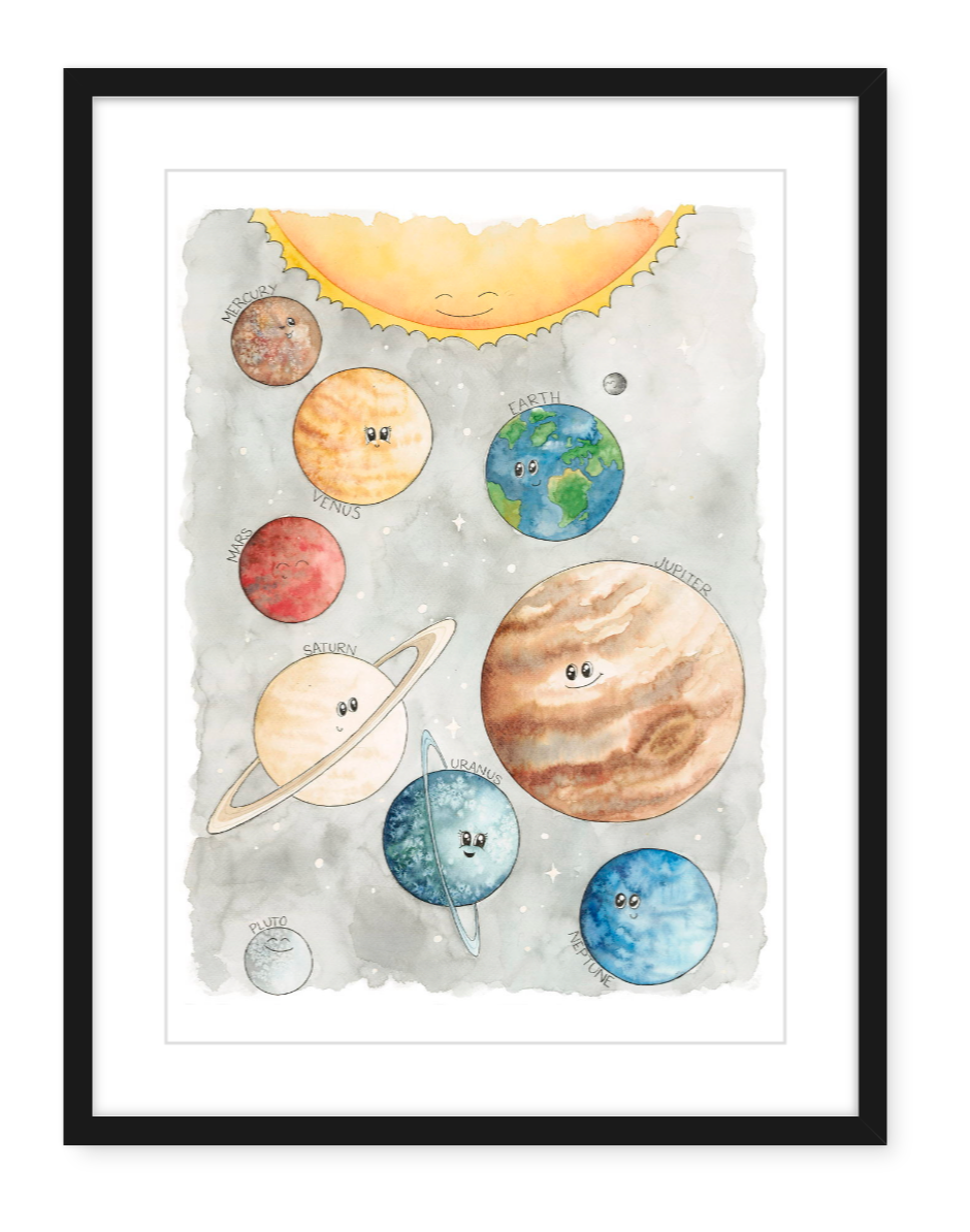 Planets - Watercolour Art Print - 1 available