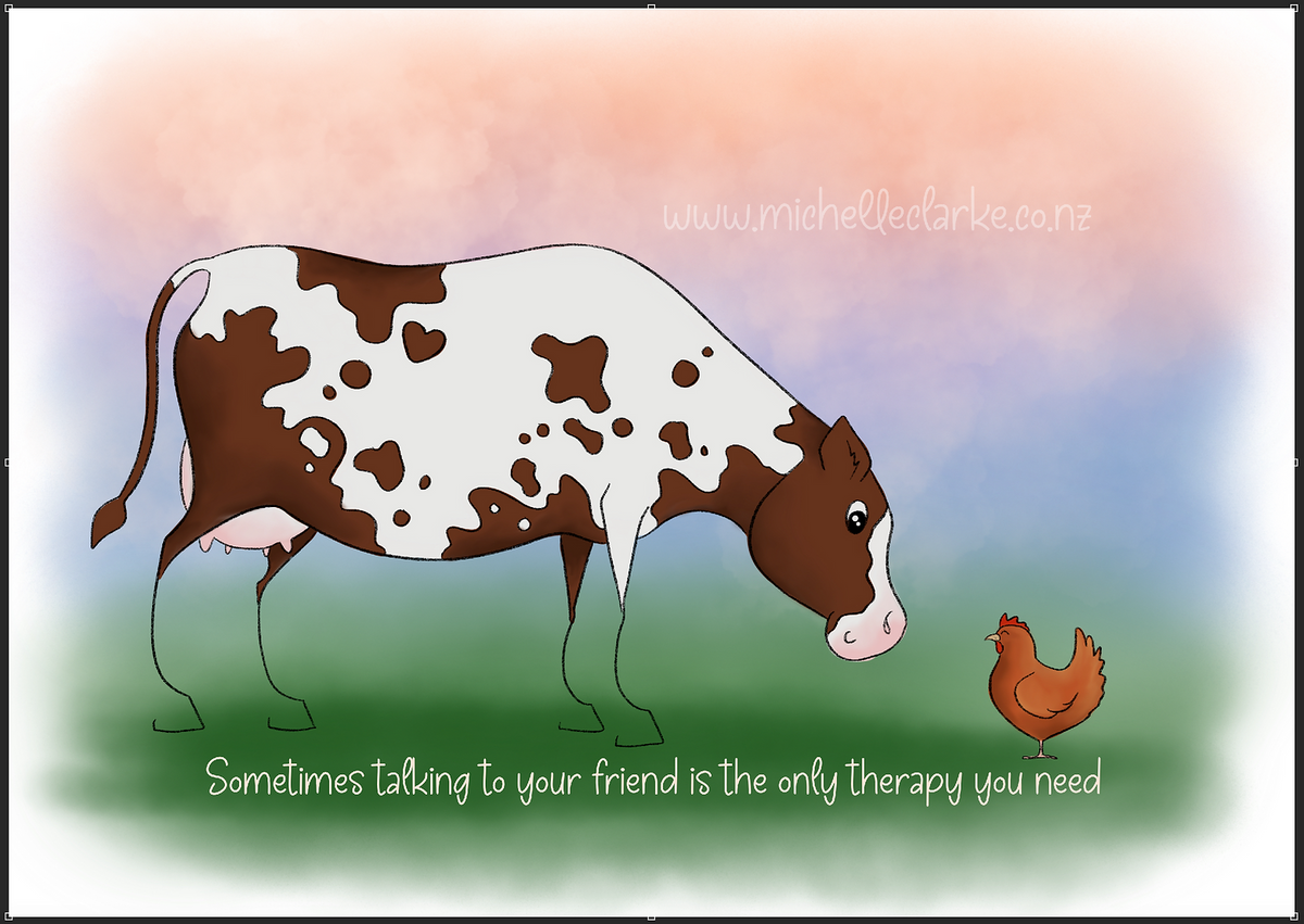 The Only Therapy You Need, Cartoon Art Print