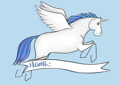 Unicorn Name Sticker - Vinyl Sticker