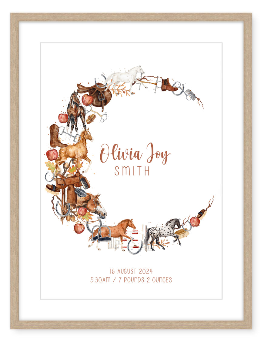 Personalised Equestrian Name Print - Watercolour Art Print