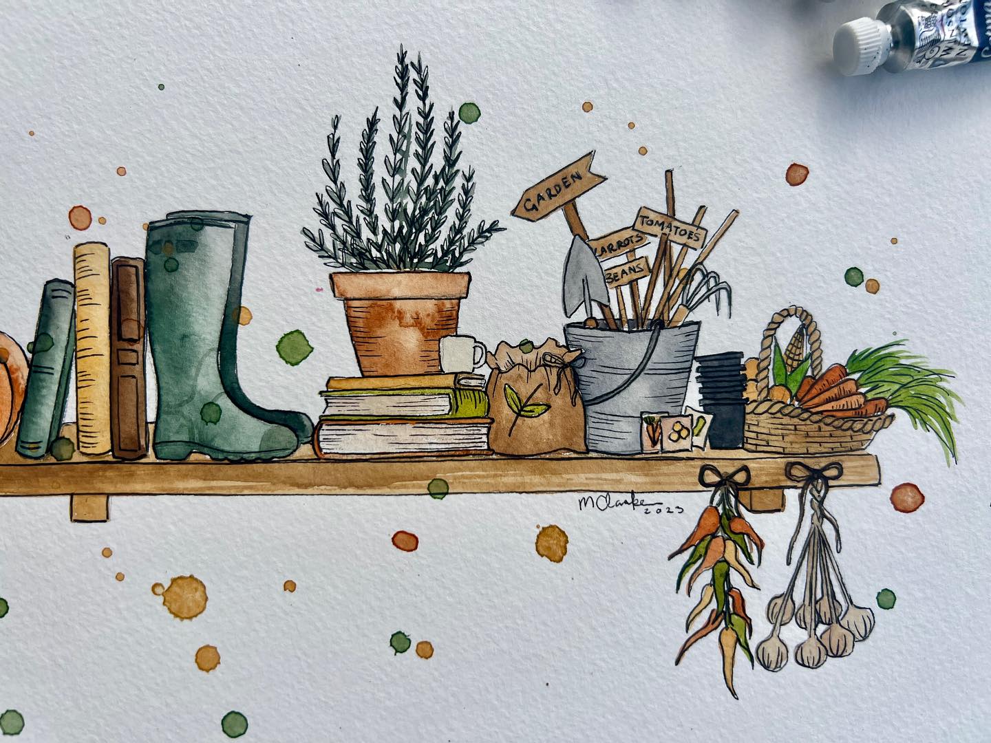 The Gardener's Shelf - Watercolour Print