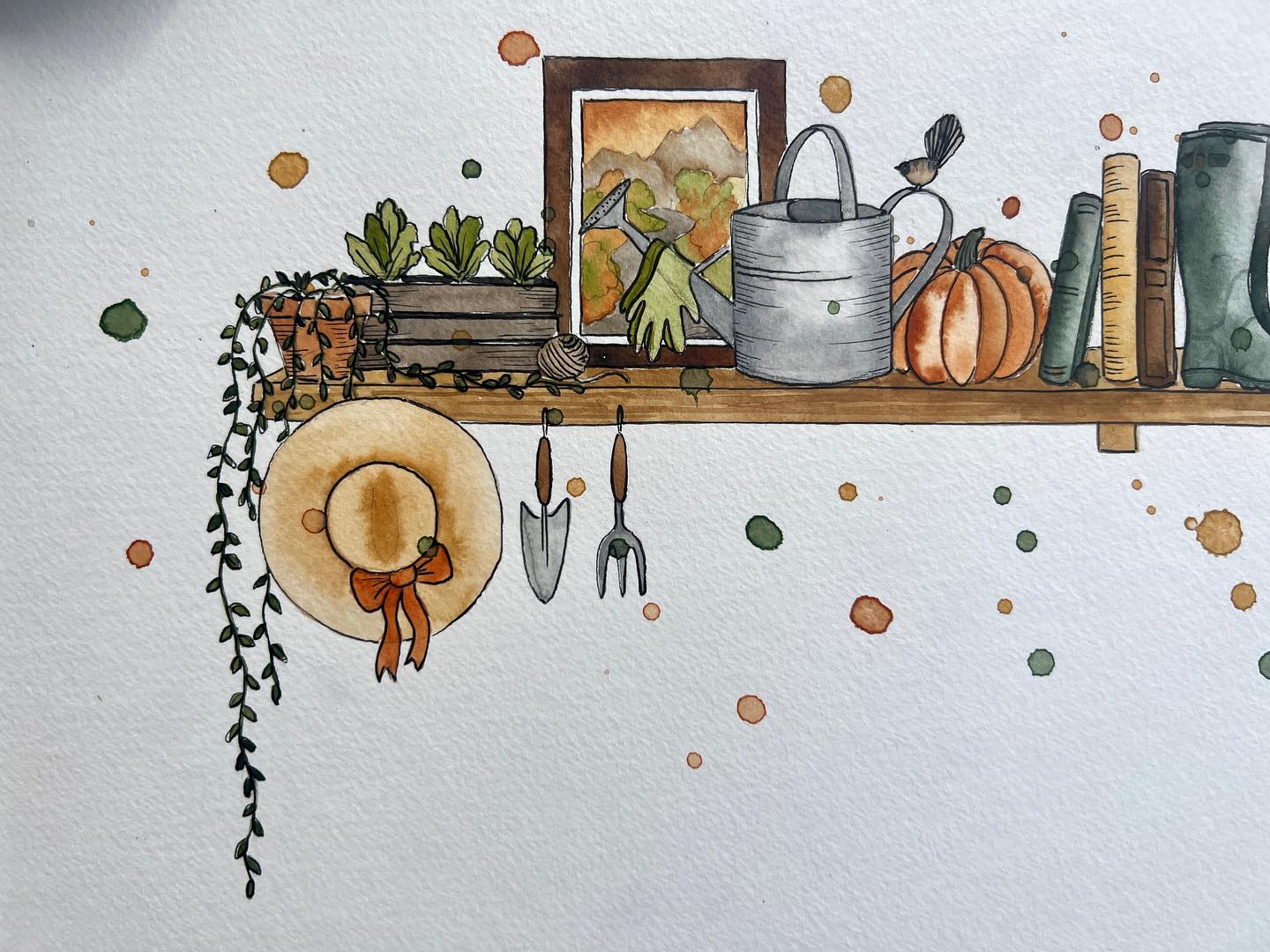 The Gardener's Shelf - Watercolour Print