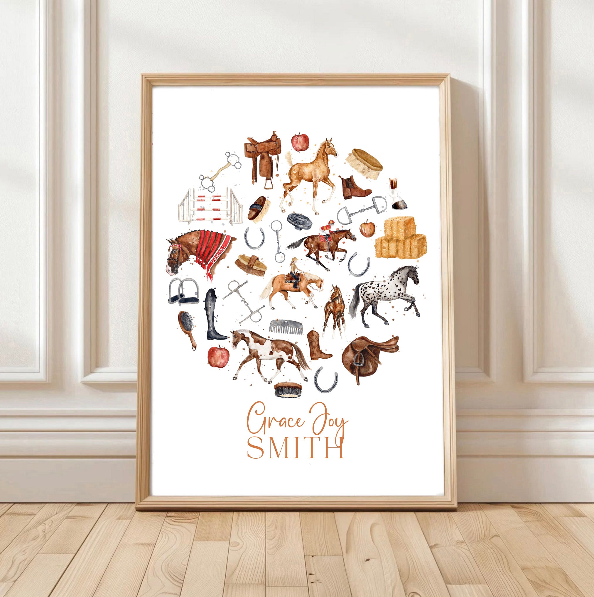 Personalised Equestrian Print - Watercolour Art Print