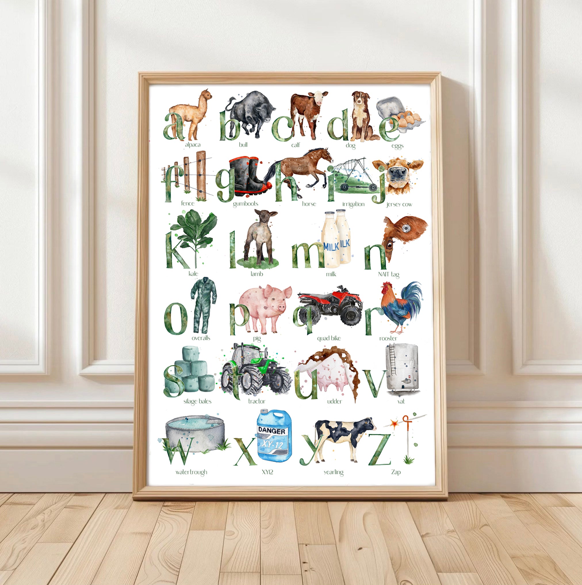 Farming ABC - Watercolour Art Print