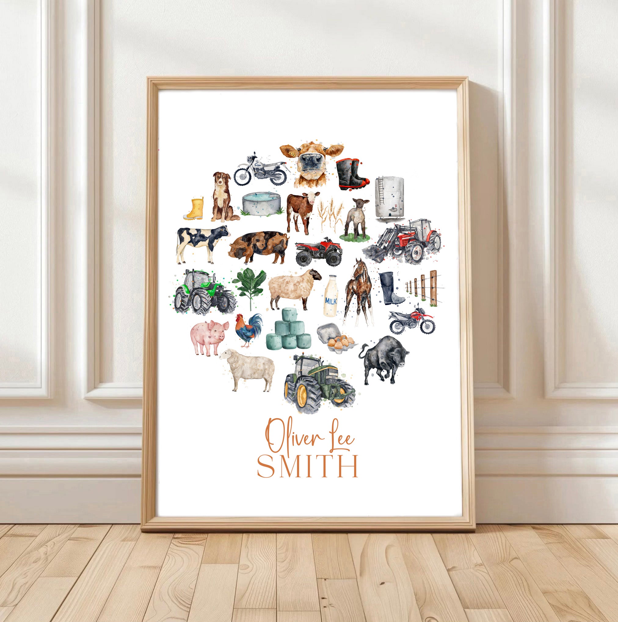 Personalised Farming Print - Watercolour Art Print
