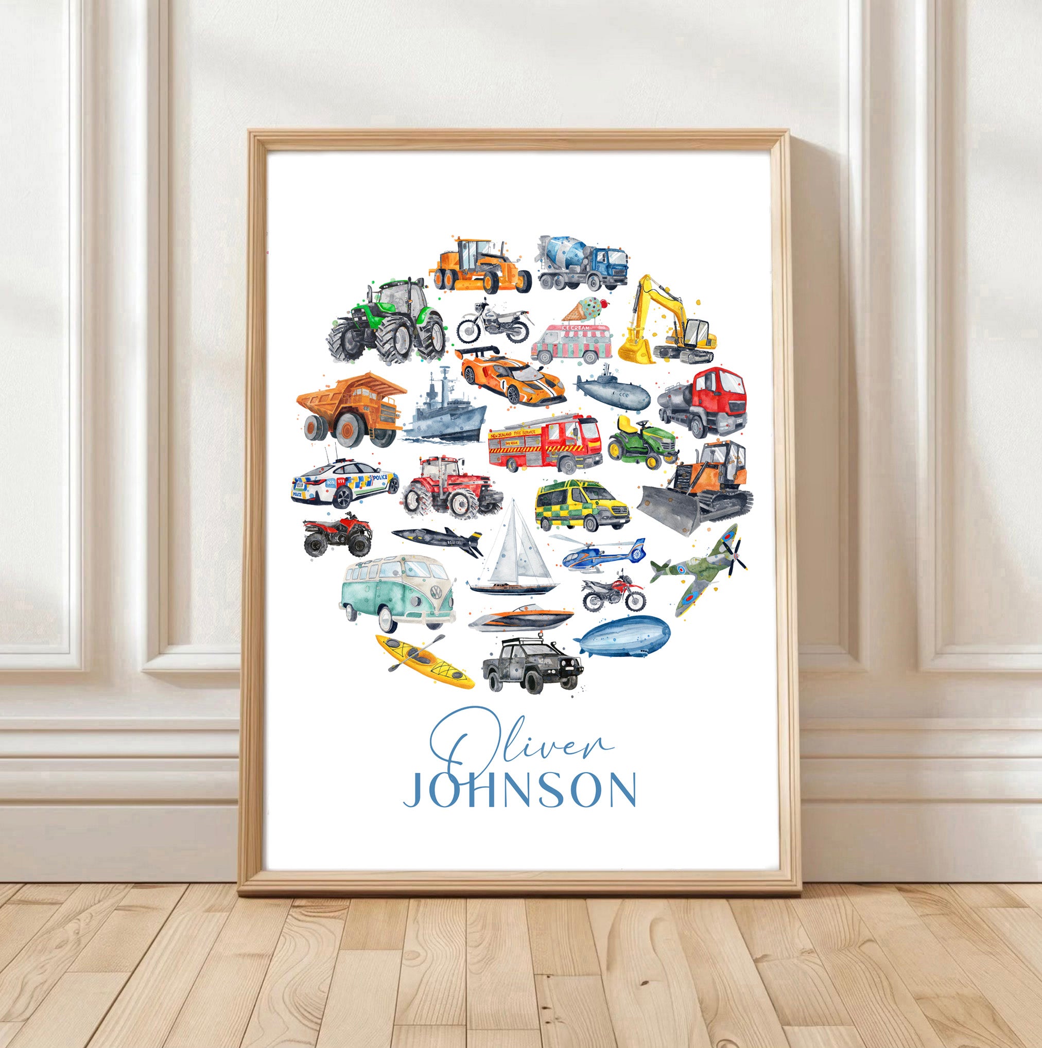 Personalised Vehicle Print - Watercolour Art Print - PRINT OF THE WEEK 20% OFF