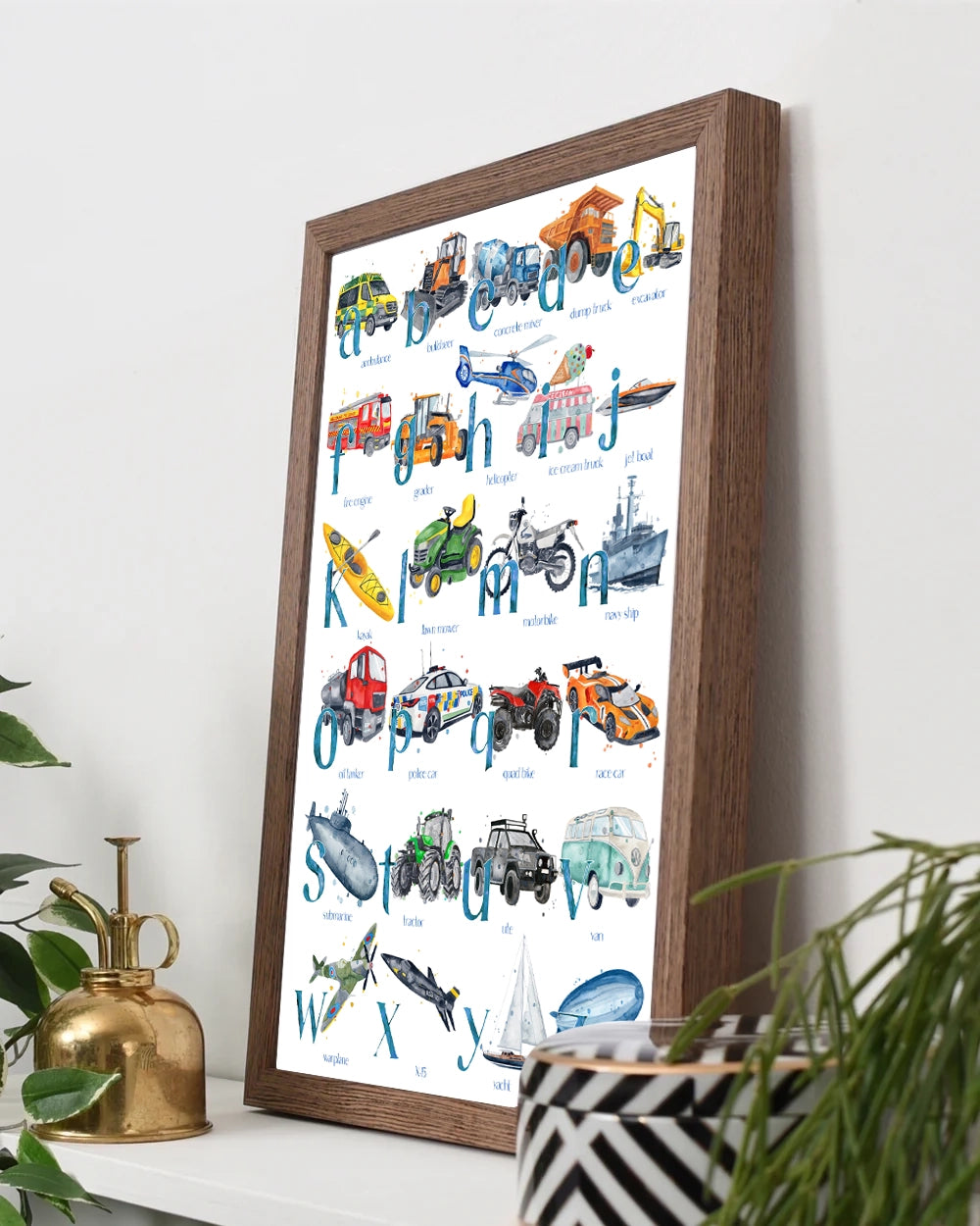 NEW Transport ABC - Watercolour Art Print - PRINT OF THE WEEK 20% OFF