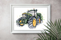 John Deere Tractor - Watercolour Print
