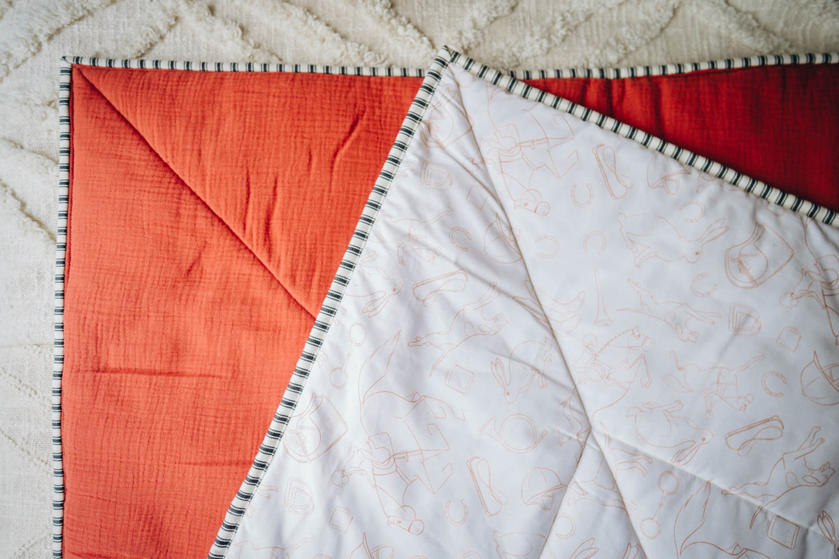 Handmade Baby Quilt | Red (Large)
