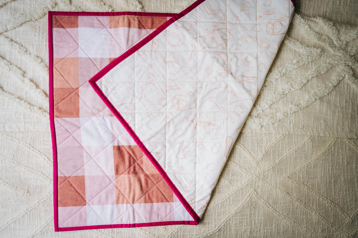 Handmade Baby Quilt | Pink (Small)