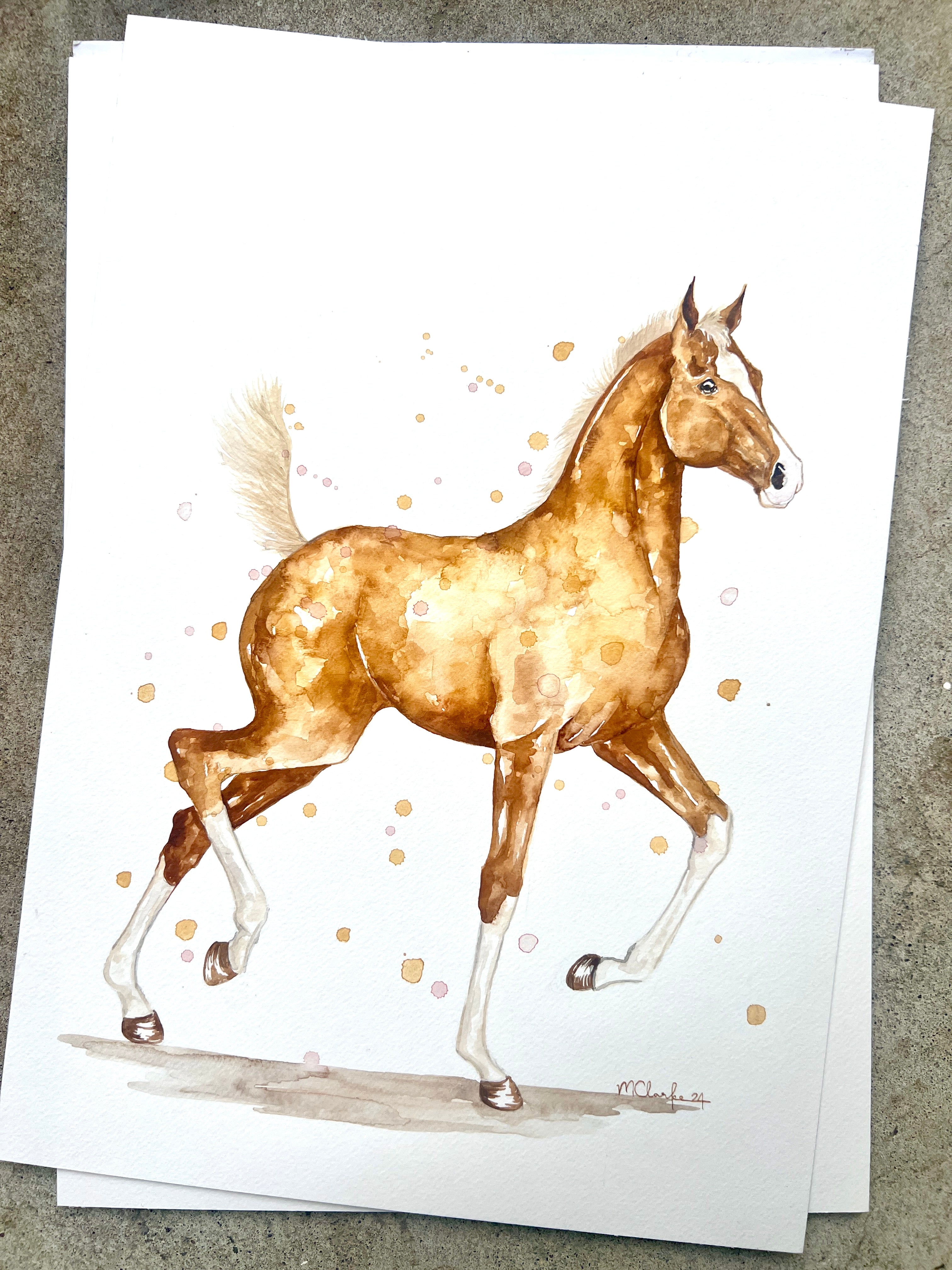 Golden Colt - Watercolour Print