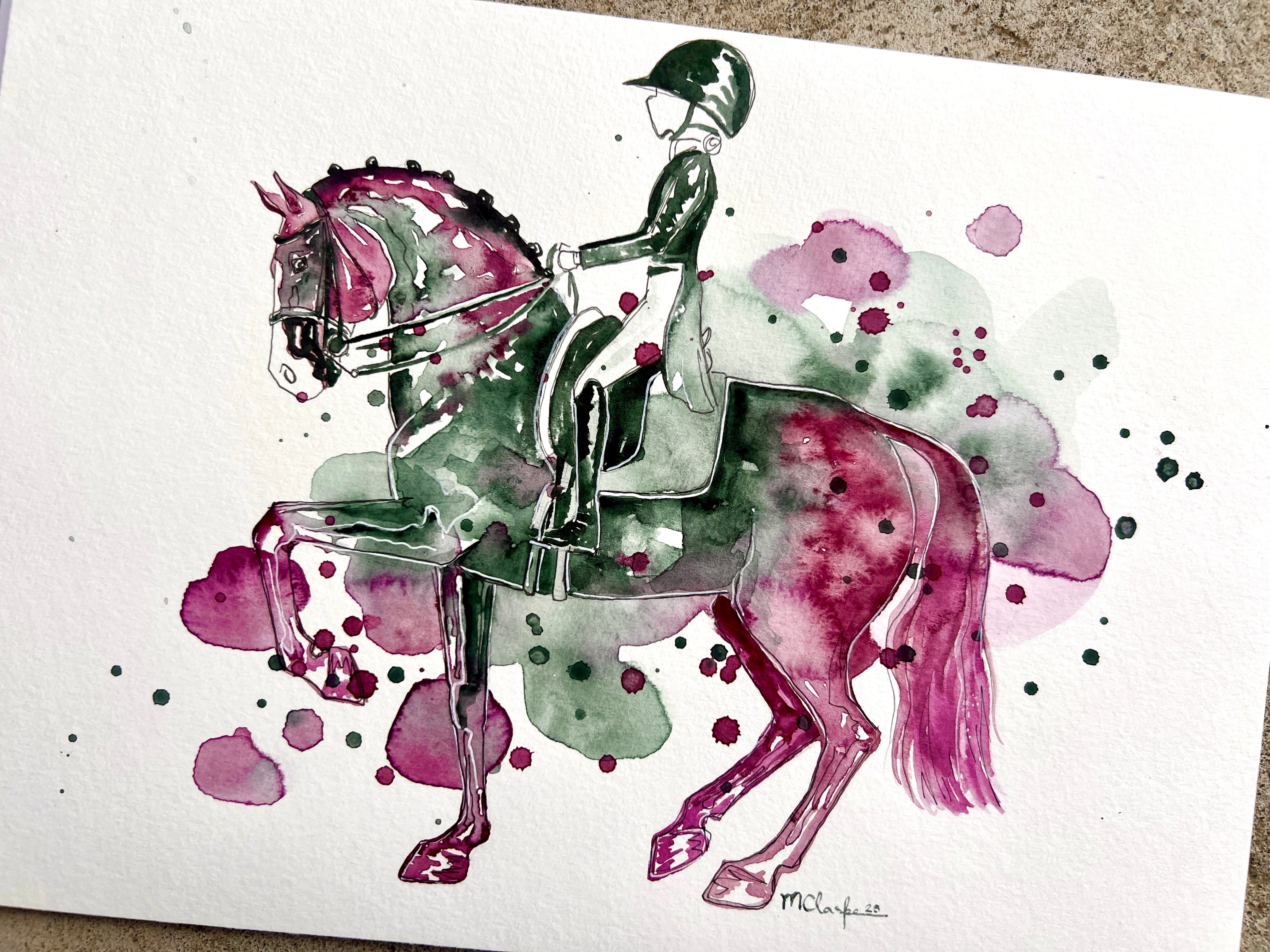 Piaffe - Watercolour Mini Print