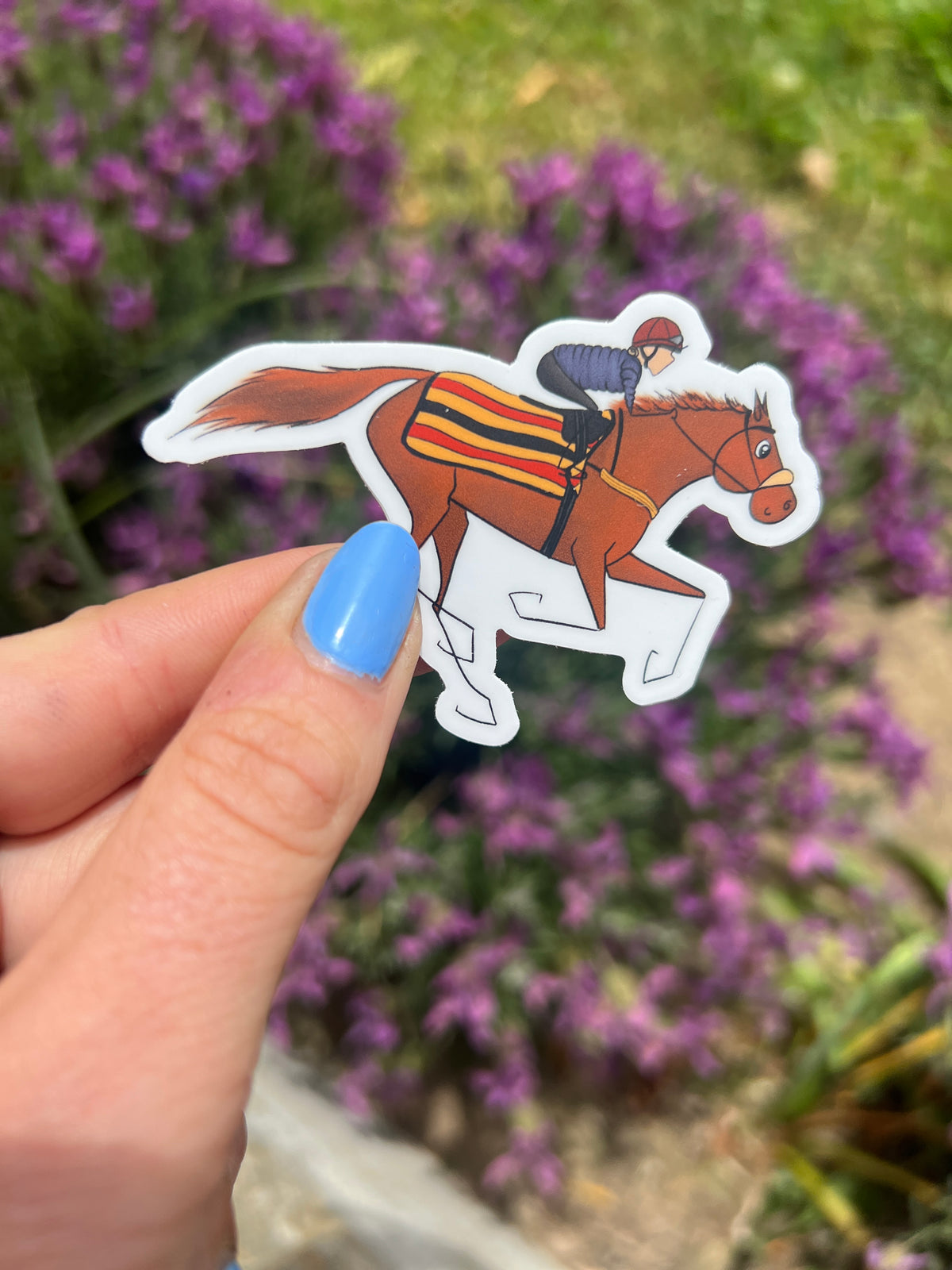 Chestnut Racehorse - Vinyl Sticker