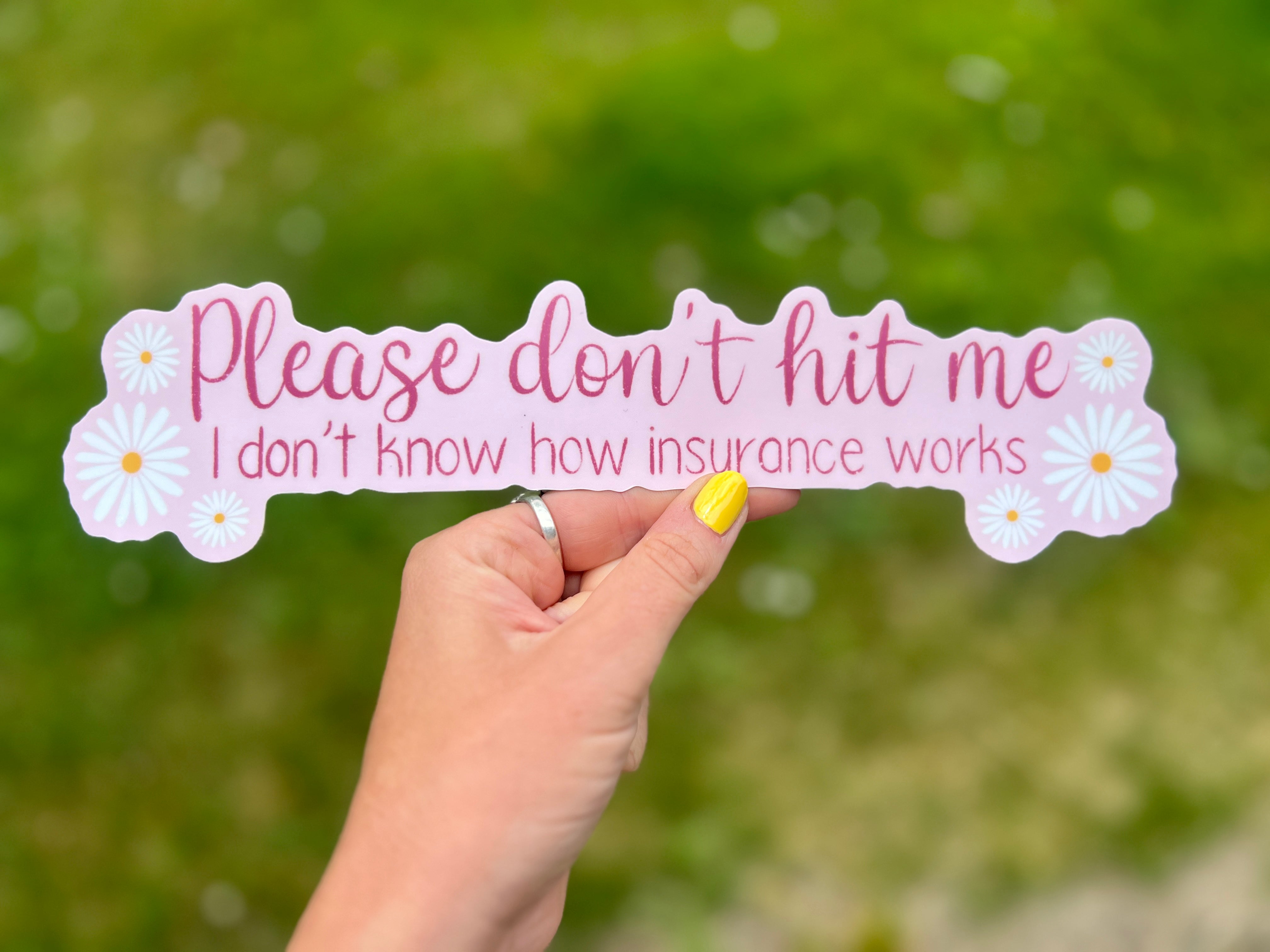 "Please don't hit me" - Vinyl Bumper Sticker