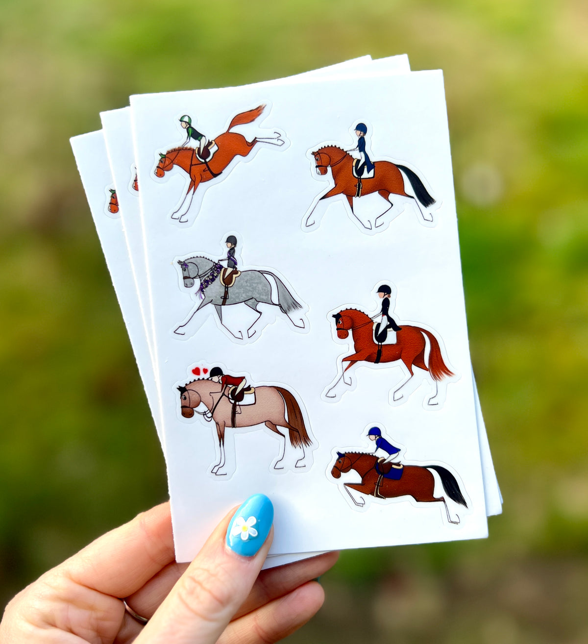 Horses x6 sticker sheet - Vinyl Stickers