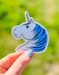 Blue Unicorn - Vinyl Sticker