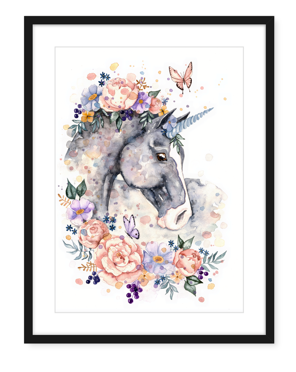 Ethel the Unicorn - Watercolour Art Print