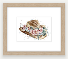 Floral Cowboy Hat - Watercolour Mini Print