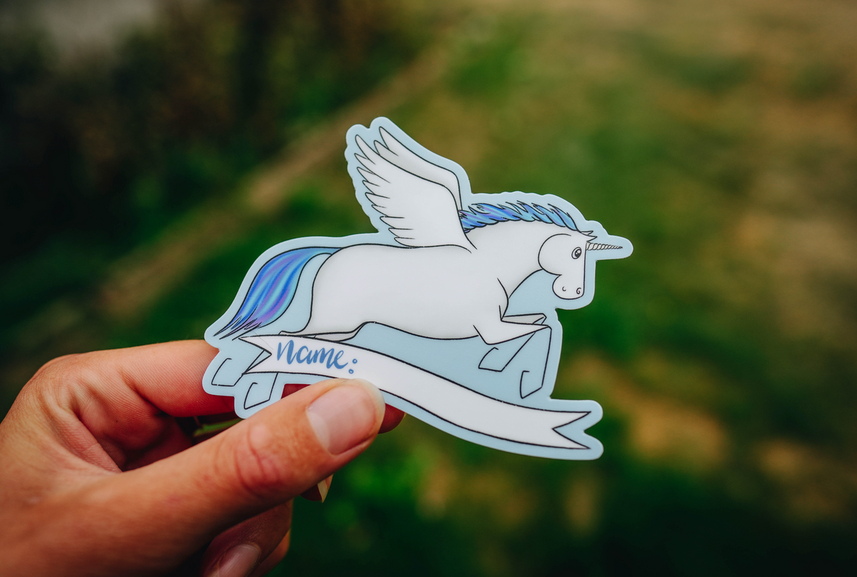Unicorn Name Sticker - Vinyl Sticker