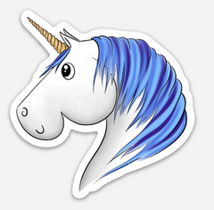 Blue Unicorn - Vinyl Sticker