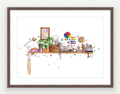 The Artist Shelf - Watercolour Print