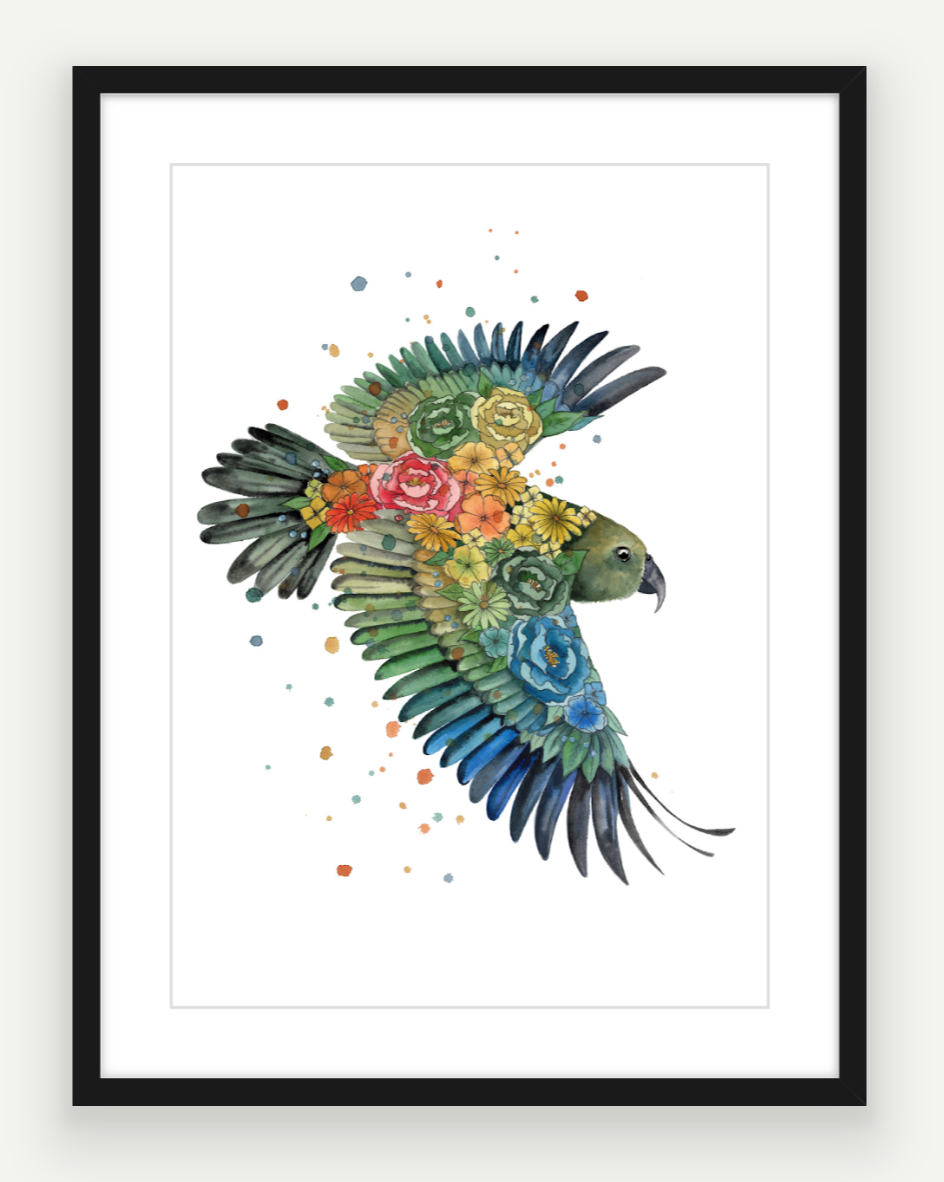 "Floral Kea" - Original Painting