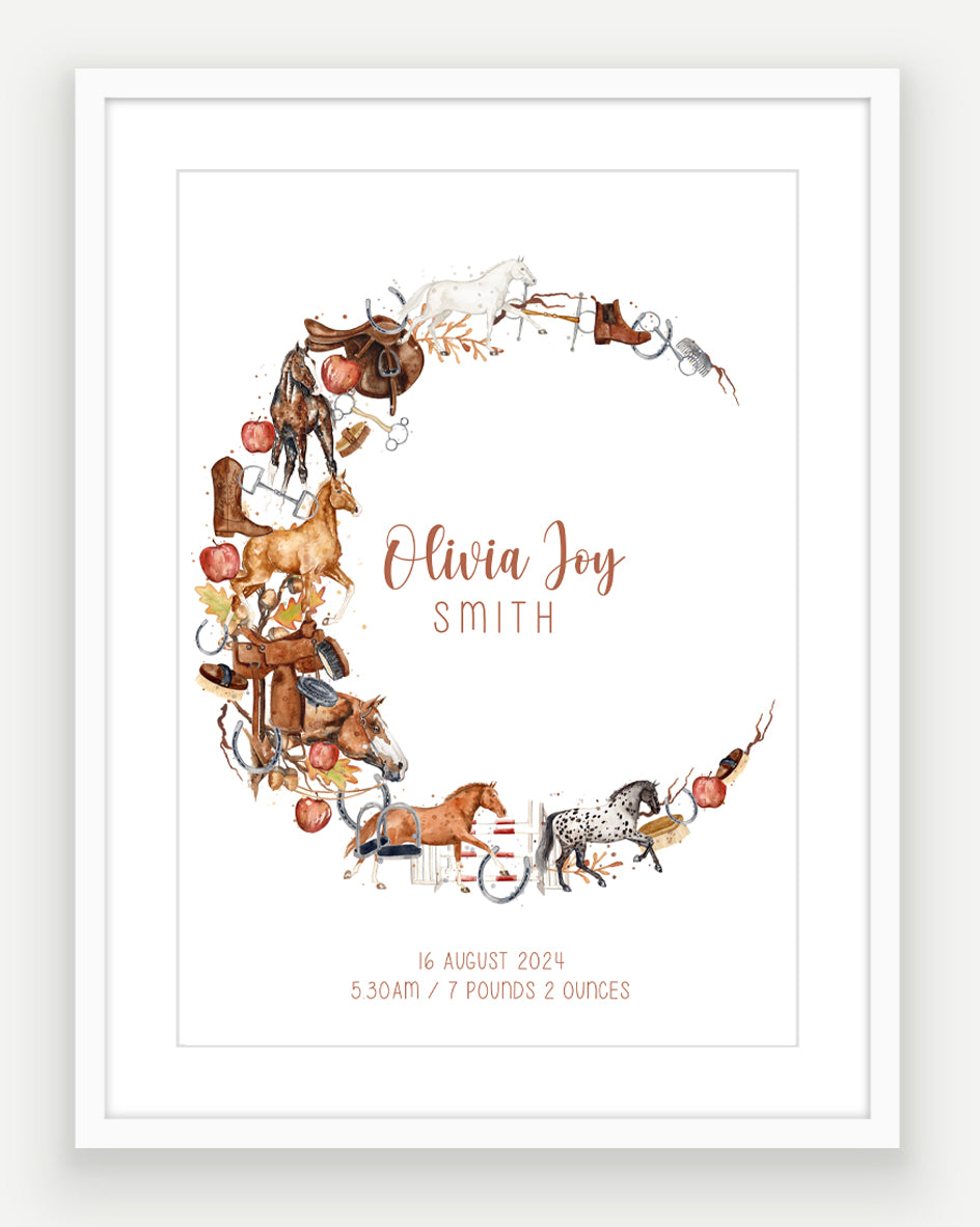 Personalised Equestrian Name Print - Watercolour Art Print