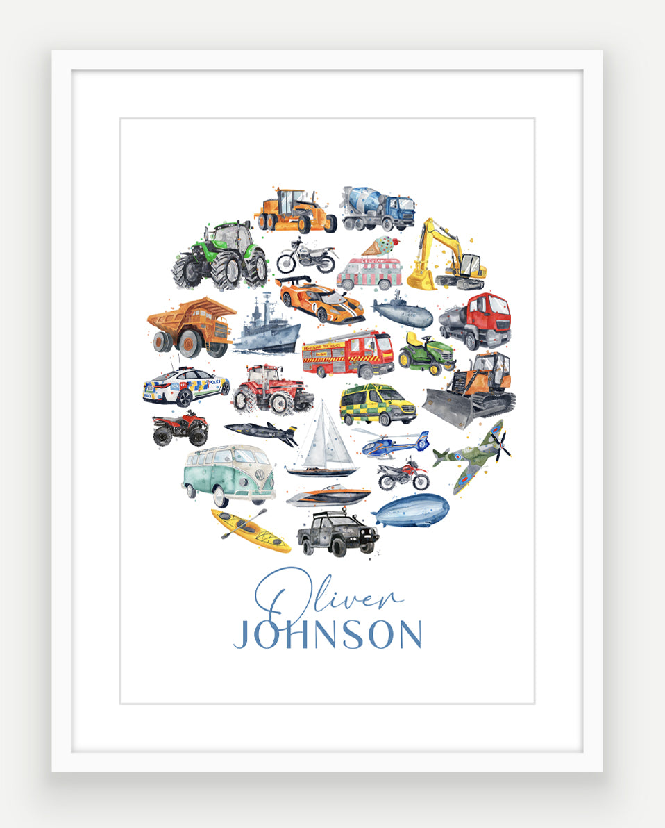 Personalised Vehicle Print - Watercolour Art Print - PRINT OF THE WEEK 20% OFF