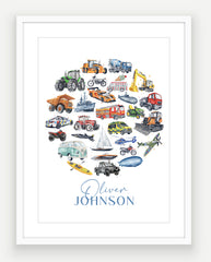 Personalised Vehicle Print - Watercolour Art Print - PRINT OF THE WEEK 20% OFF