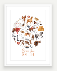 Personalised Equestrian Print - Watercolour Art Print