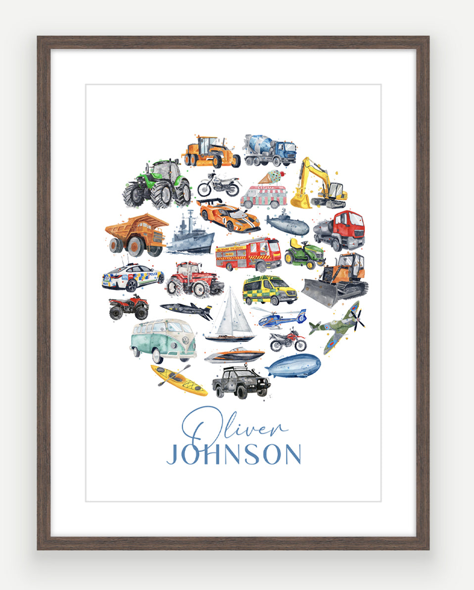 Personalised Vehicle Print - Watercolour Art Print - PRINT OF THE WEEK 20% OFF